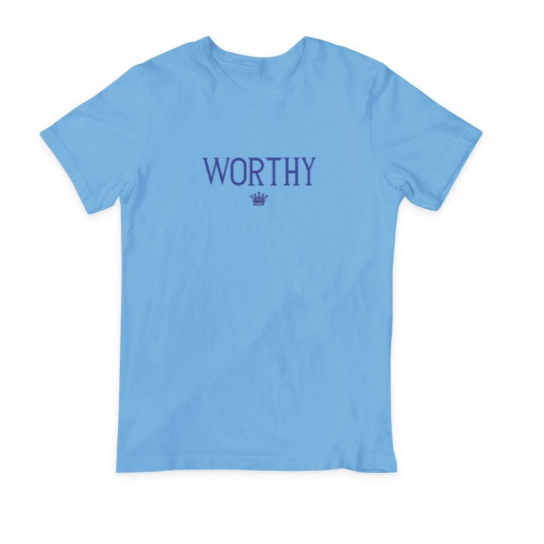 Unisex Worthy T-Shirt- Ocean Blue/Navy