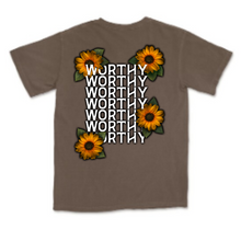 Load image into Gallery viewer, Worthy Sunflower Premium T-Shirt - Chocolate
