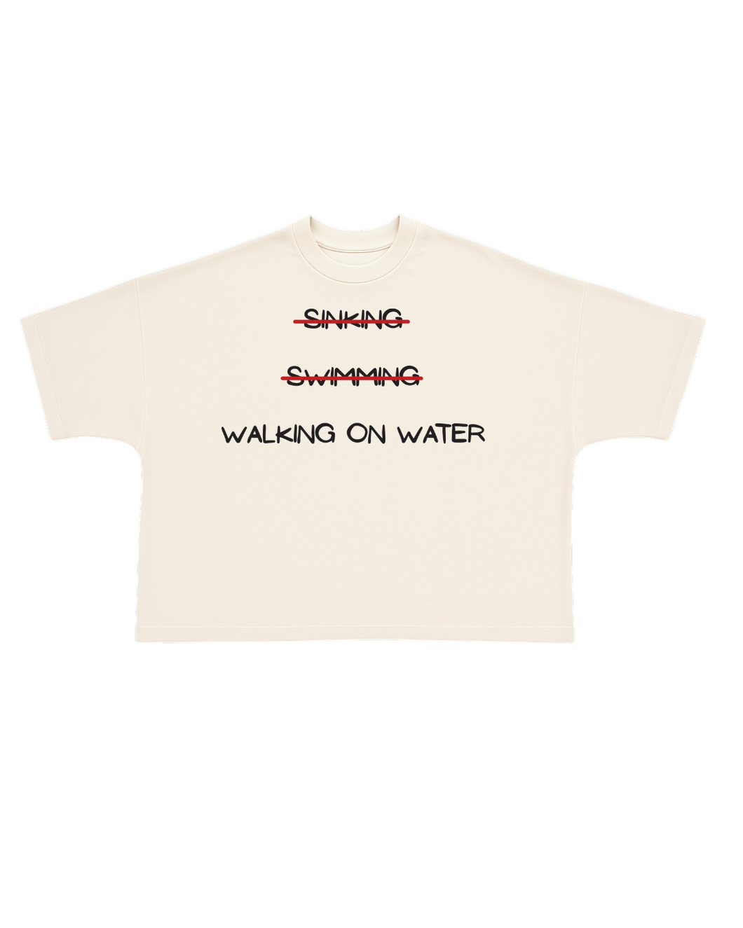 Water Walker Heavyweight Boxy T Shirt(Creme)