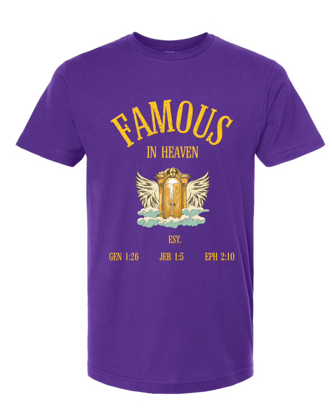 Famous In Heaven Golden Gates T-Shirt- Puple