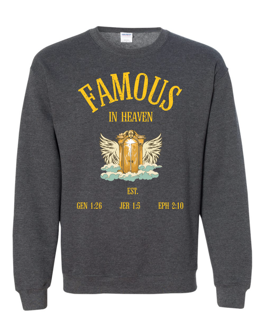 Famous In Heaven Golden Gates Crewneck (Grey/Gold)