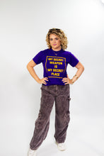 Load image into Gallery viewer, &quot;My Secret Weapon is My Secret Place&quot; Purple/Gold T-Shirt
