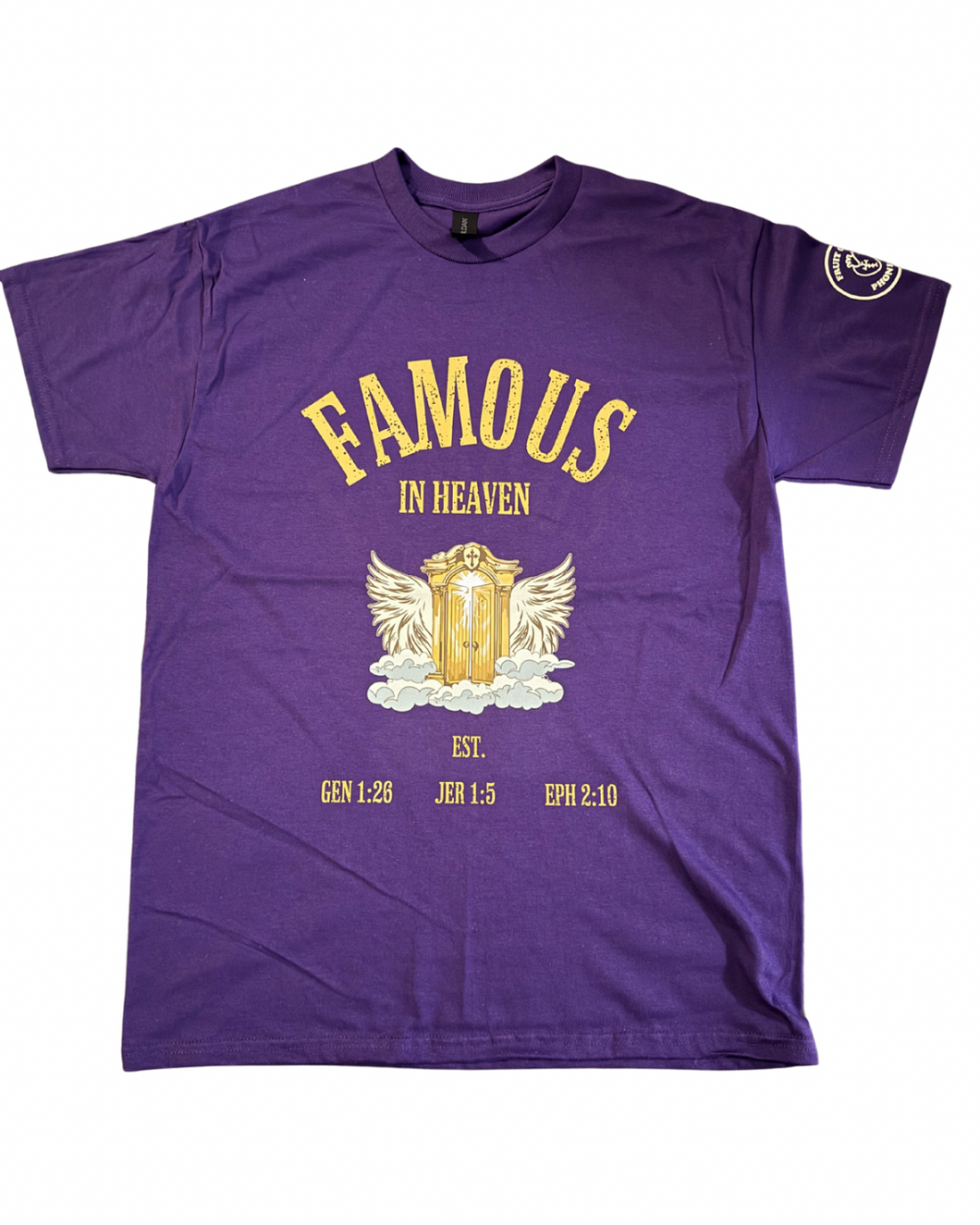 Famous In Heaven Golden Gates T-Shirt- Puple