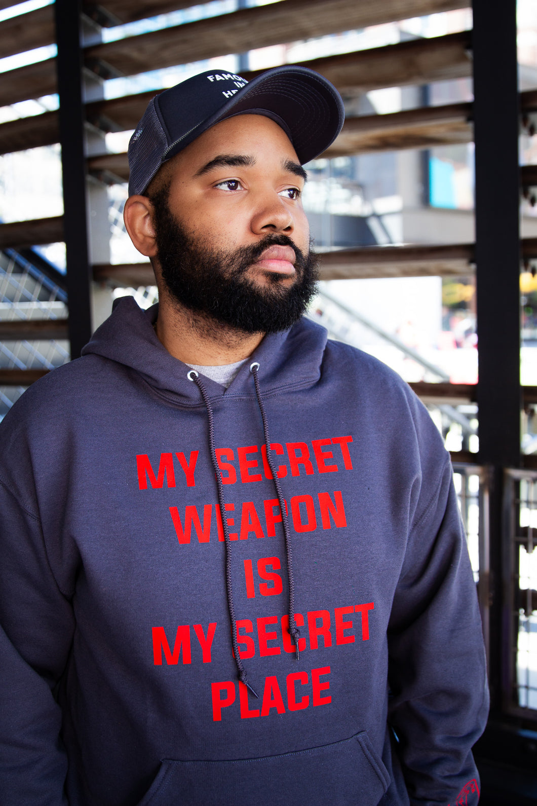 My Secret Weapon Hoodie (Charcoal /Red)
