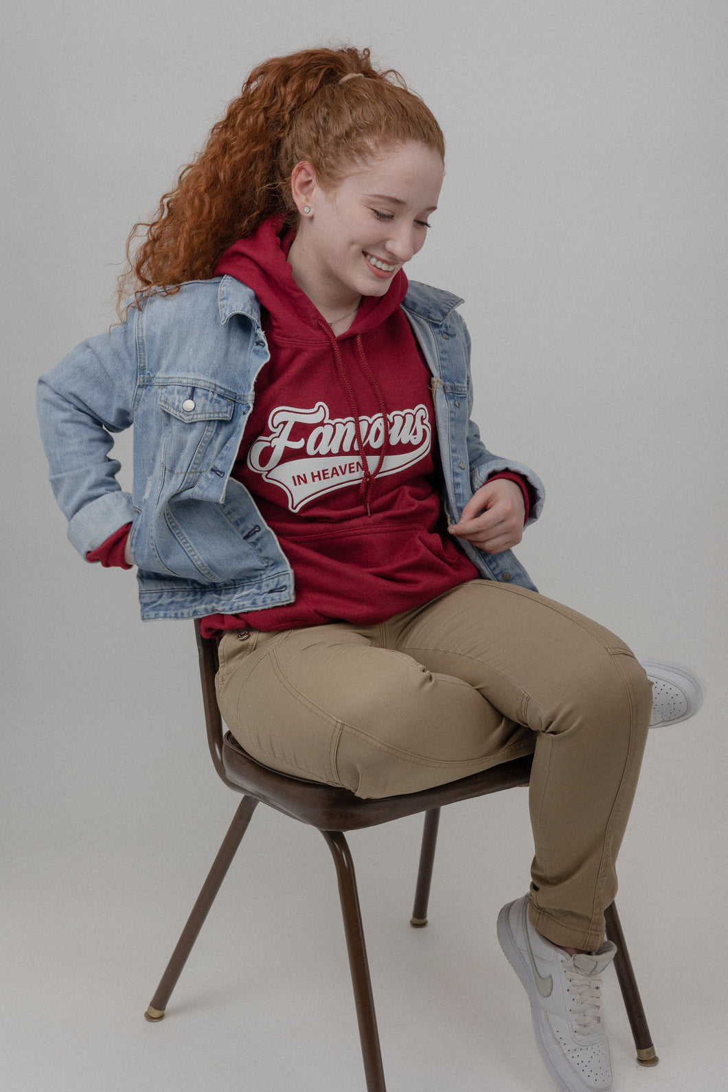 Famous in Heaven - All Star Hoodie (Burgundy/White)