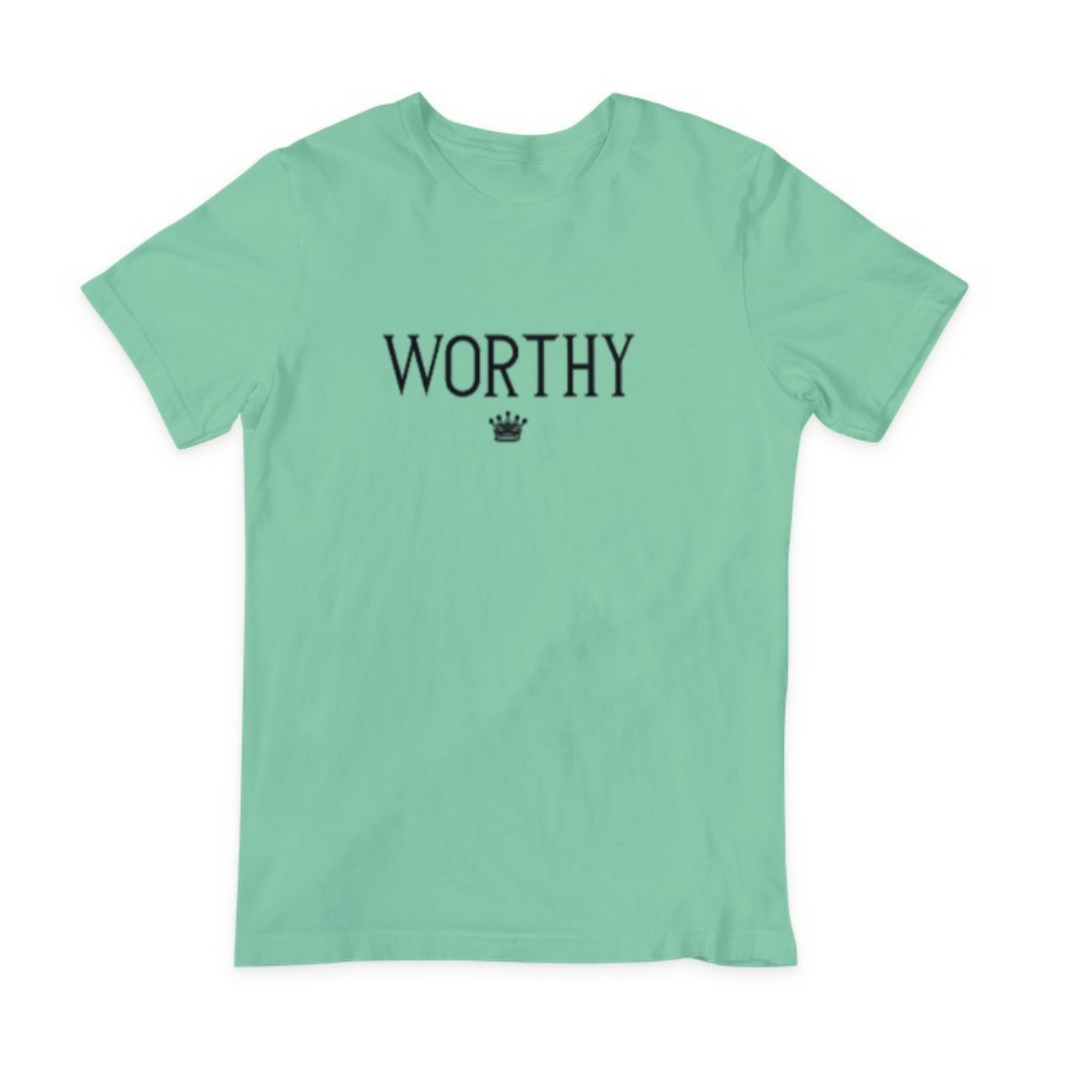 Unisex Worthy T-Shirt- Mint/Black