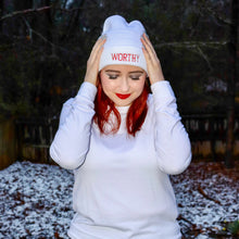 Load image into Gallery viewer, Worthy Beanie (White)
