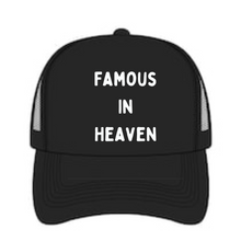 Load image into Gallery viewer, Famous In Heaven Trucker Hat (Black)
